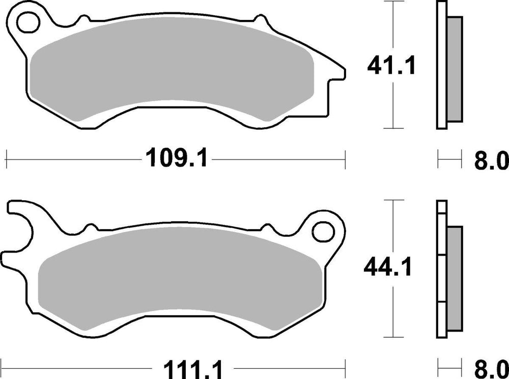 SBS HF Street Ceramic Organic Front Brake Pads For Peugeot Django 125 2015-2016