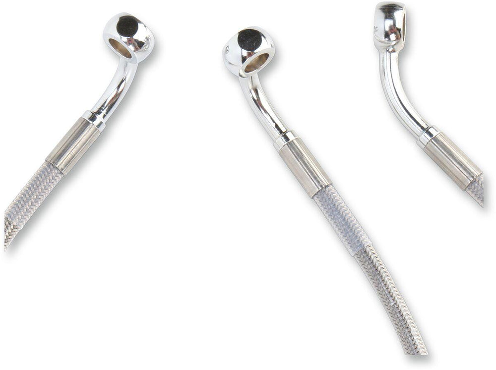 Drag Specialties Extended Length Stainless Steel Brake Hose Kit For Harley Davidson FLHT 1340 1996-1998 +25.4 cm Front