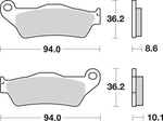 SBS LS Street Excel Sintered Rear Brake Pads For BMW K 1200 R 2005-2008