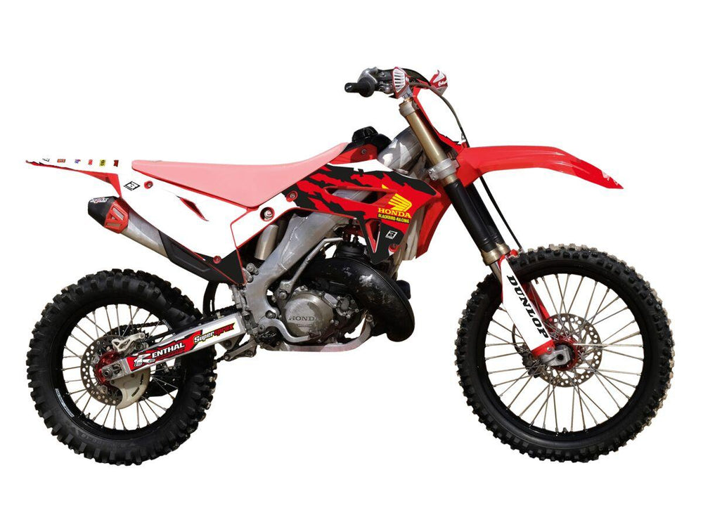 Blackbird Retro Graphics Kit For Honda CRF250F 2022-2025 - Black/Red/White