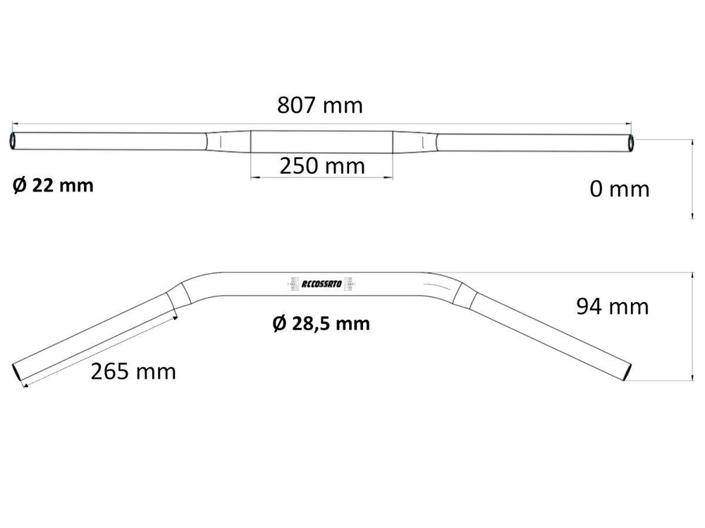 Accossato Aluminium Handlebar For Mv Agusta Brutale 1090 2013 - Silver