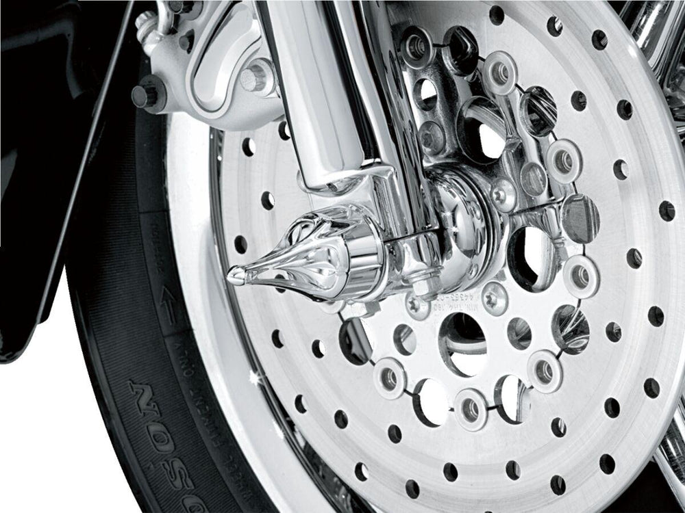 Kuryakyn Roman Axle Nut Covers For Harley Davidson FLD 1690 2012 Front - Chrome