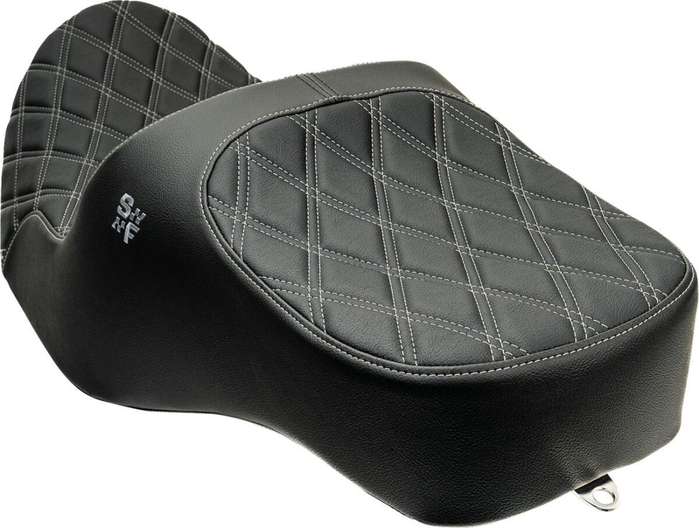 Slyfox Chariot Seat For Harley Davidson FLHX 1923 ABS 2024-2026 Double Diamond/Silver Logo - Black