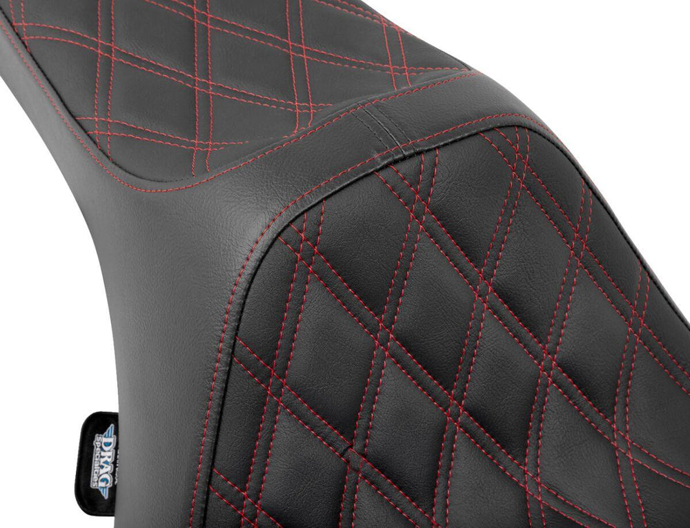 Drag Specialties Predator III Seat For Harley Davidson FLHX 1923 ABS 2024-2026 Double Diamond - Black/Red