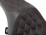 Drag Specialties Predator III Seat For Harley Davidson FLHX 1923 ABS 2024-2026 Double Diamond - Black/Red