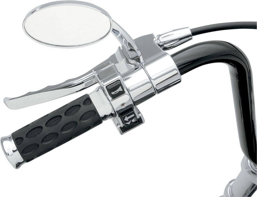 Drag Specialties Custom Rubber Grips For Harley Davidson FLD 1690 2012-2013 - Black Chrome