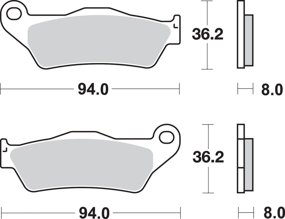 SBS LS Street Excel Sintered Rear Brake Pads For Sherco 4.5 450I 2005-2008