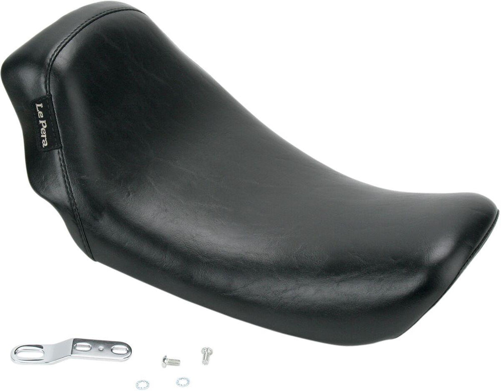 LE Pera Bare Bones Solo Seat For Harley Davidson FLD 1690 2012-2013 Smooth 11x18" - Black