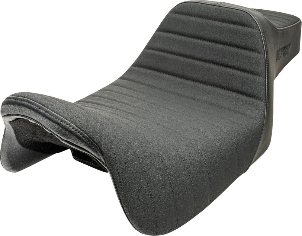 Slyfox High Noon Seat For Harley Davidson FLHR 1584 2008-2011 Black Logo - Black