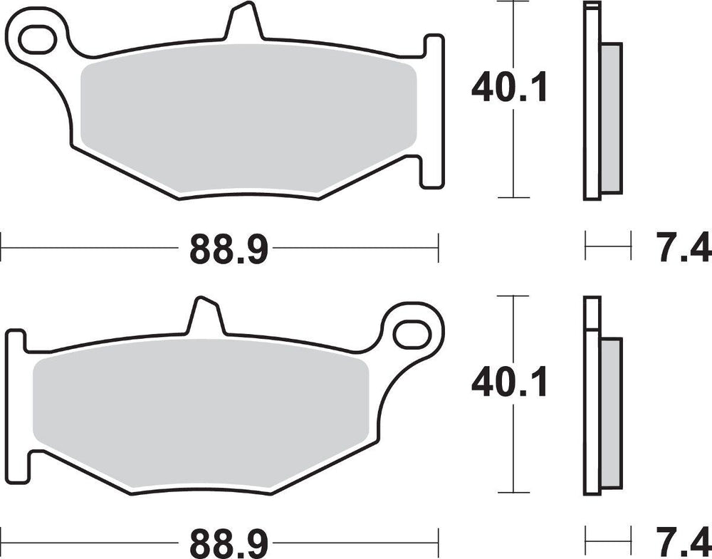 SBS HF Street Ceramic Organic Rear Brake Pads For Suzuki DL 1000 2014-2019
