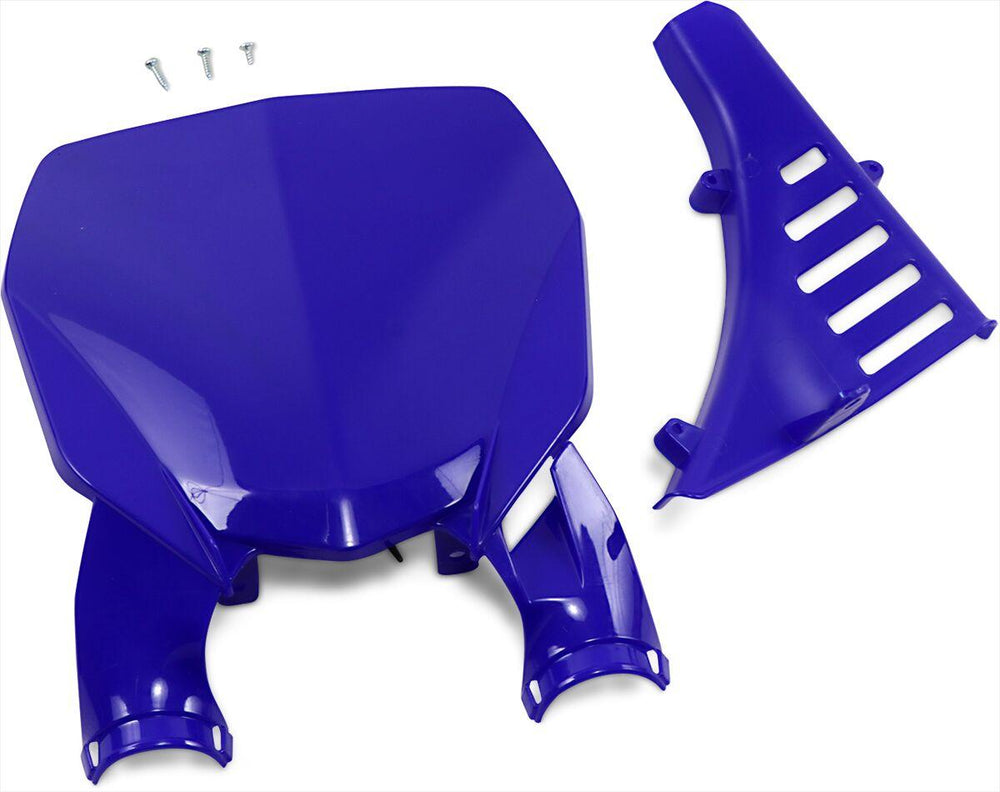 UFO Stadium Front Number Board With Fork Guards For Yamaha YZ125 2022-2025 - Blue