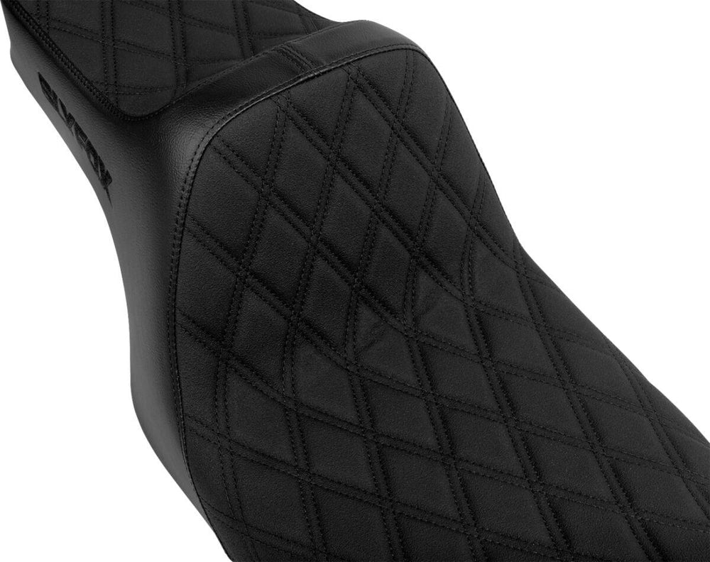 Slyfox High Noon Seat For Harley Davidson FLHT 1340 1997-1998 Black Logo/Double Diamond - Black