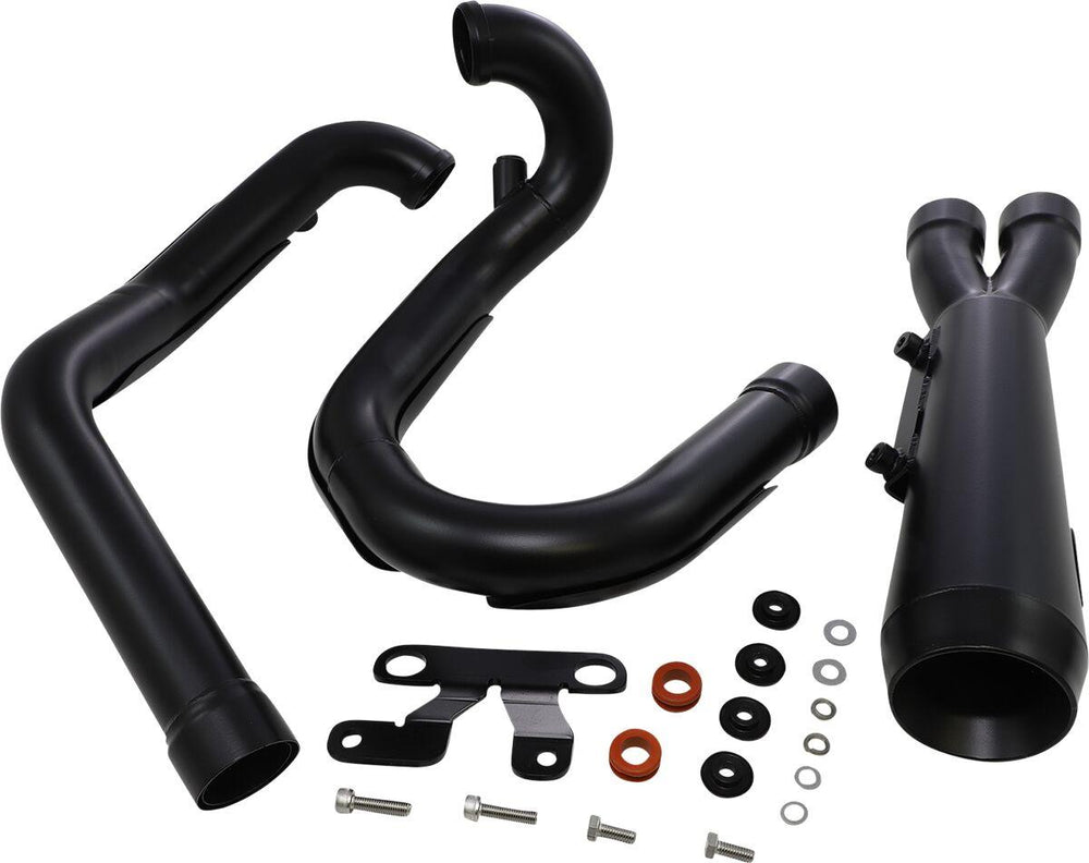 Trask Assault 2:1 Exhaust System For Harley Davidson VRSCAW 1130 2007 - Black/Mild Steel