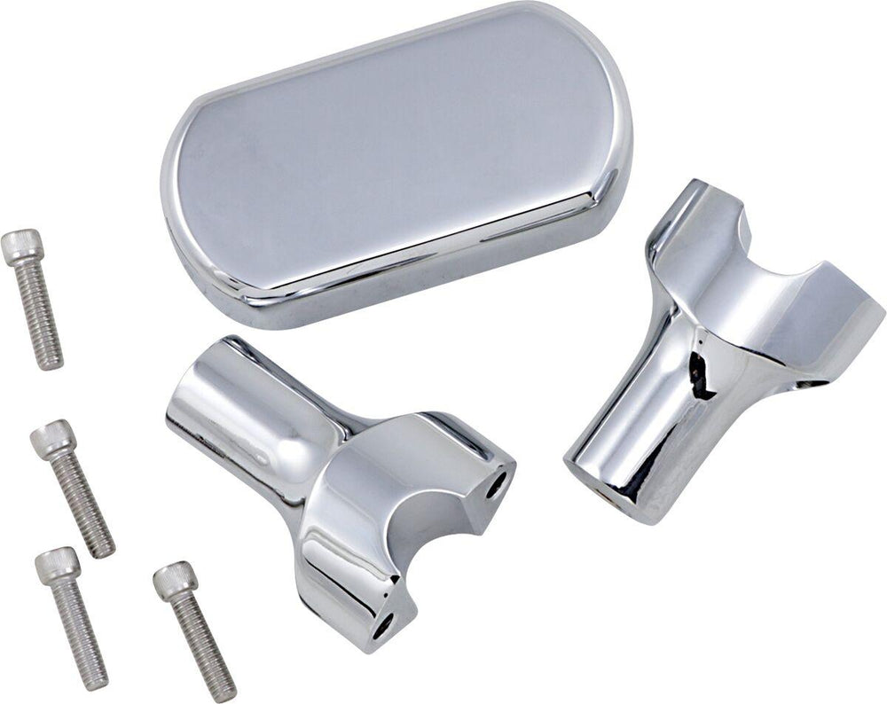 LA Choppers Solid Handlebar Riser & Top Clamp Kit For Harley Davidson FLD 1690 ABS 2015-2016 76.2 mm (3") - Chrome