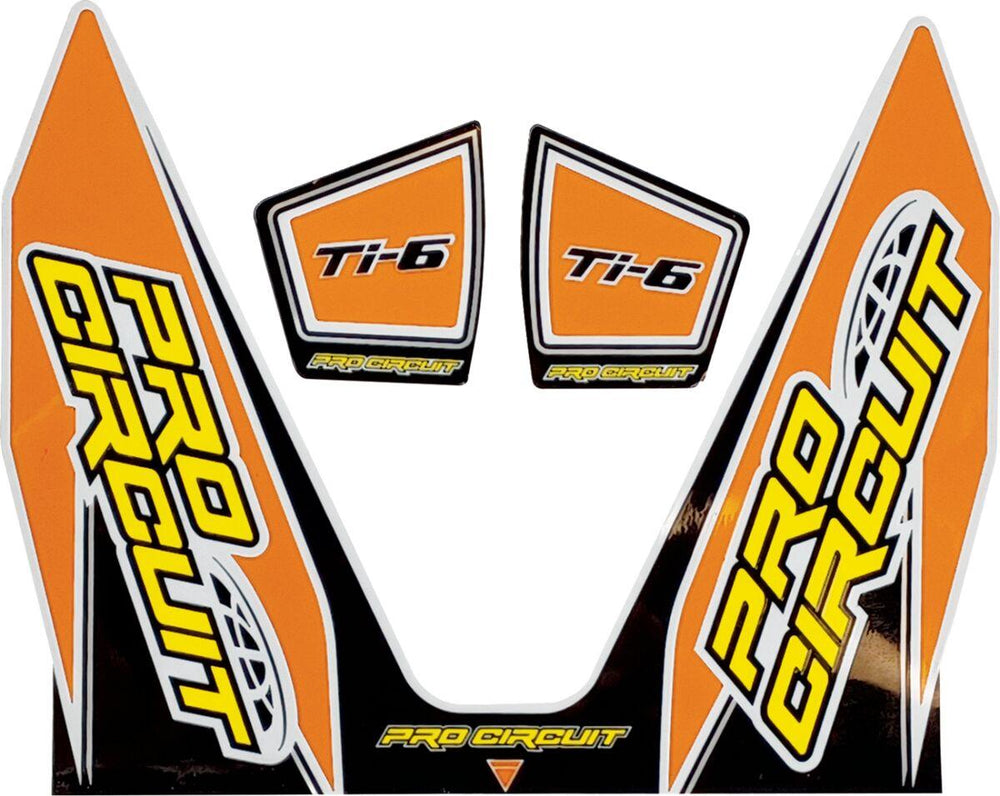 Pro Circuit Ti-6 Exhaust Decals - Black Orange White Yellow