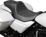 Drag Specialties Predator III Seat For Harley Davidson FLHX 1923 ABS 2024-2026 Double Diamond - Black/Silver