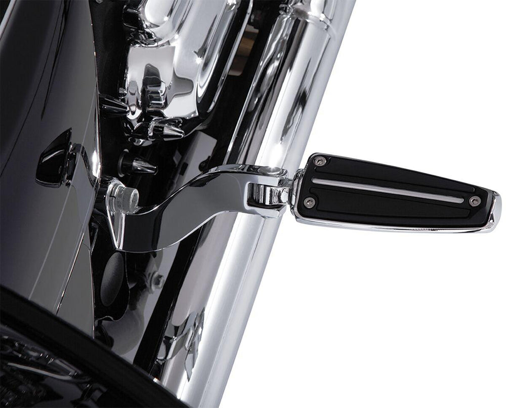 Ciro Rail Foot Pegs For Harley Davidson FLDE 1750 ABS 2018-2020 Silver Base - Black/Chrome