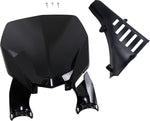 UFO Stadium Front Number Board With Fork Guards For Yamaha YZ125 2022-2025 - Black
