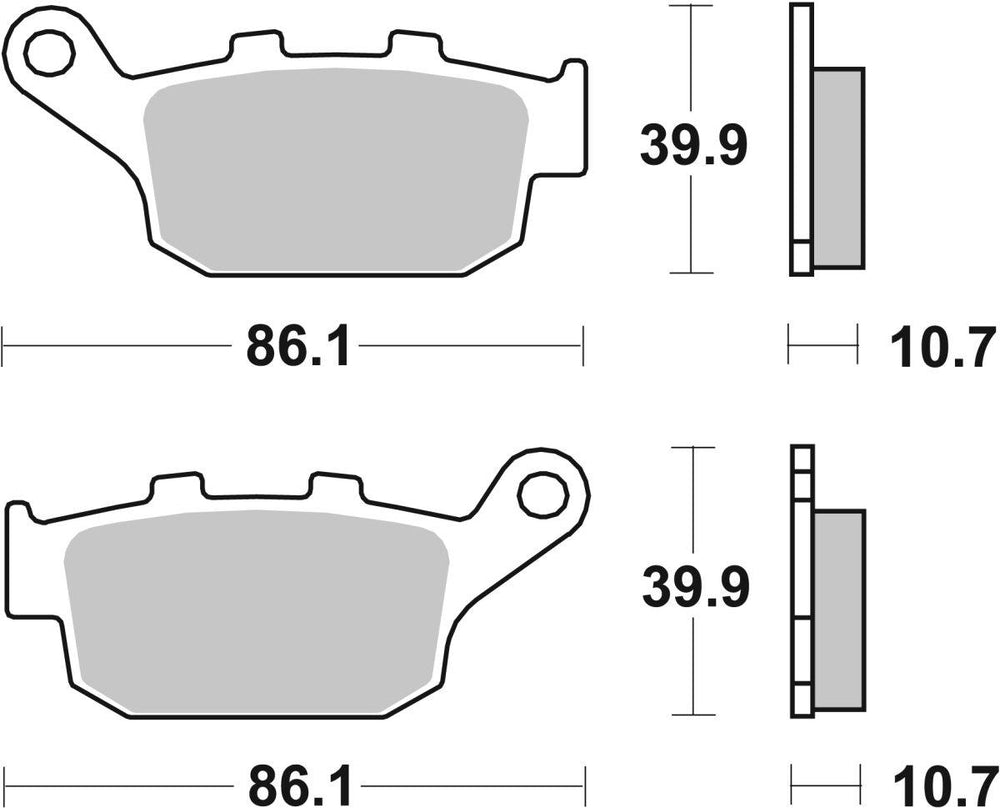 SBS HF Street Ceramic Organic Rear Brake Pads For Honda FES 125 2003-2006