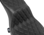 Drag Specialties Performance Predator 2 Up Seat For Harley Davidson FLSB 1750 2018-2021 Black Stitching Double Diamond - Black