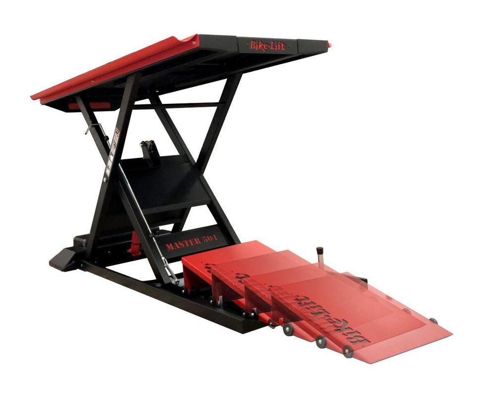 Bike Lift Hydraulic Stand Lift Scissor Type  - Steel - Black/Red