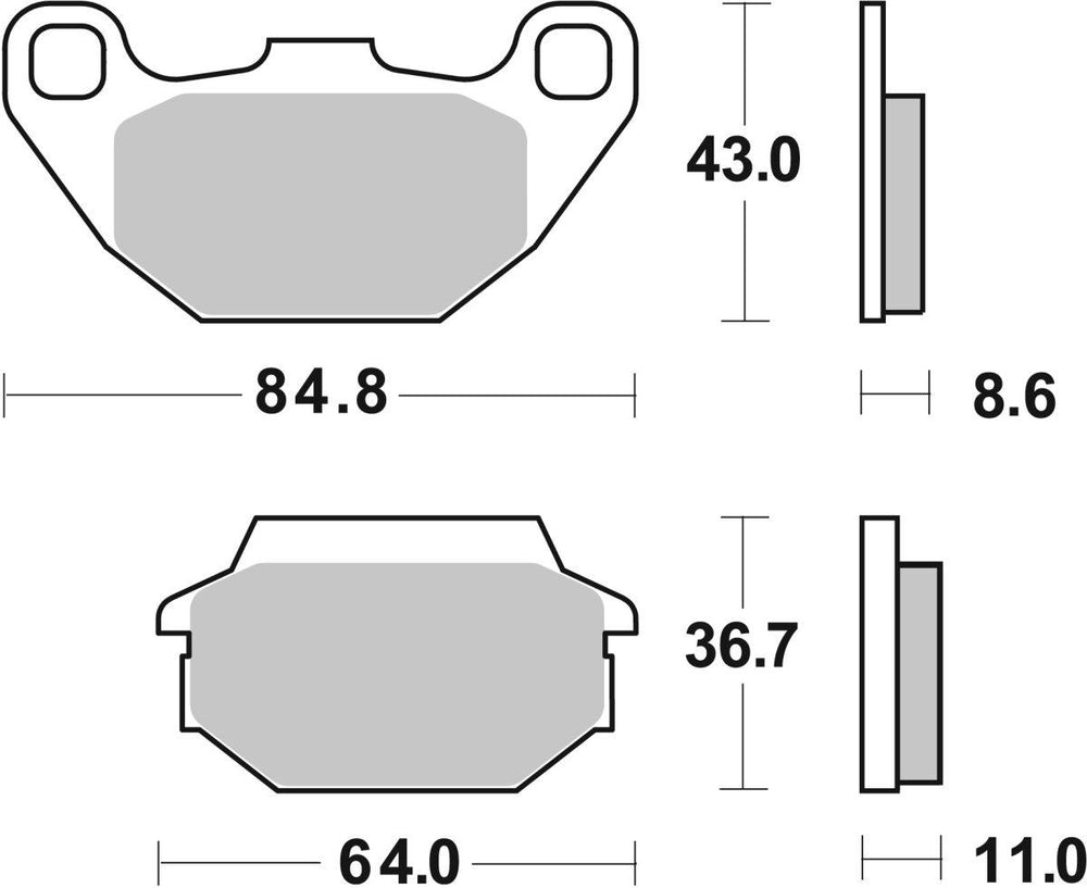 SBS Carbon Tech Organic Front Brake Pads For Kymco Agility City 125 2014-2016