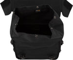 Burly Throw Over Leather Saddlebag Set - Black