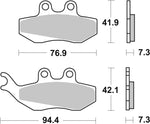 SBS Carbon Tech Organic Front Brake Pads For Gilera D.N.A 125 2001-2003