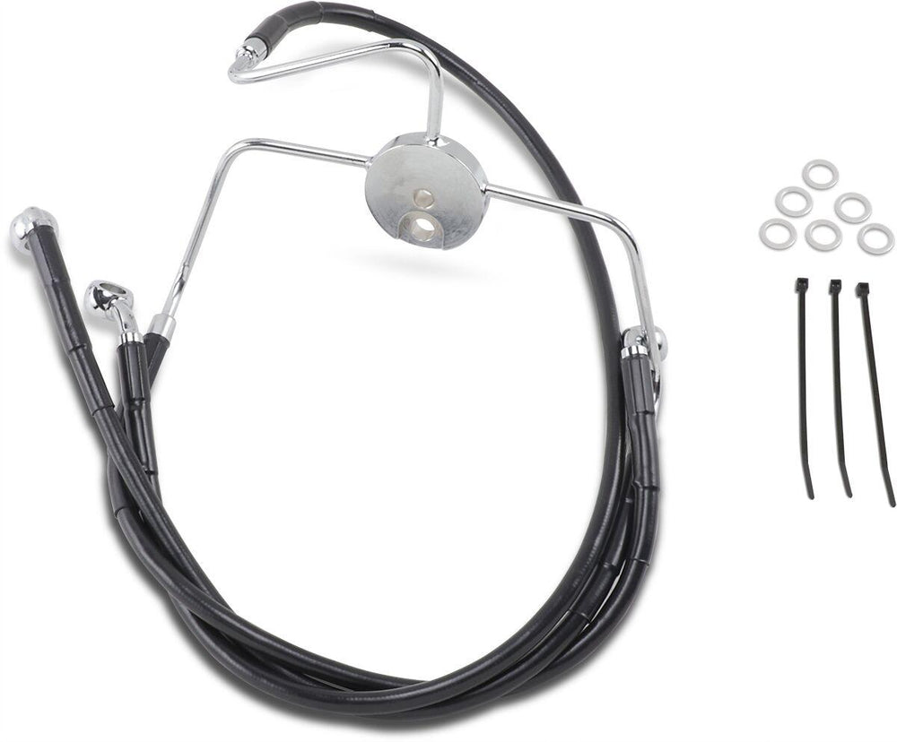 Drag Specialties Extended Length Vinyl Brake Hose Kit For Harley Davidson FLHR 1340 1994-1998 Front - Black