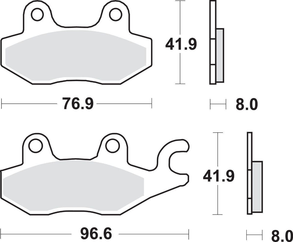 SBS MS Maxi Sintered Front Right Brake Pads For Suzuki AN 400 2007-2009