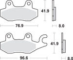 SBS MS Maxi Sintered Front Right Brake Pads For Suzuki AN 400 2007-2009