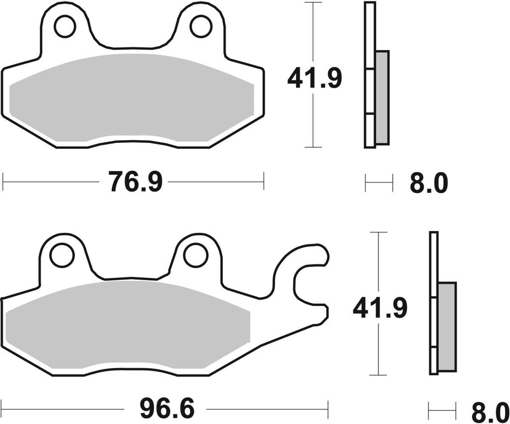 SBS HF Street Ceramic Organic Front Right Brake Pads For Suzuki AN 400 2007-2009
