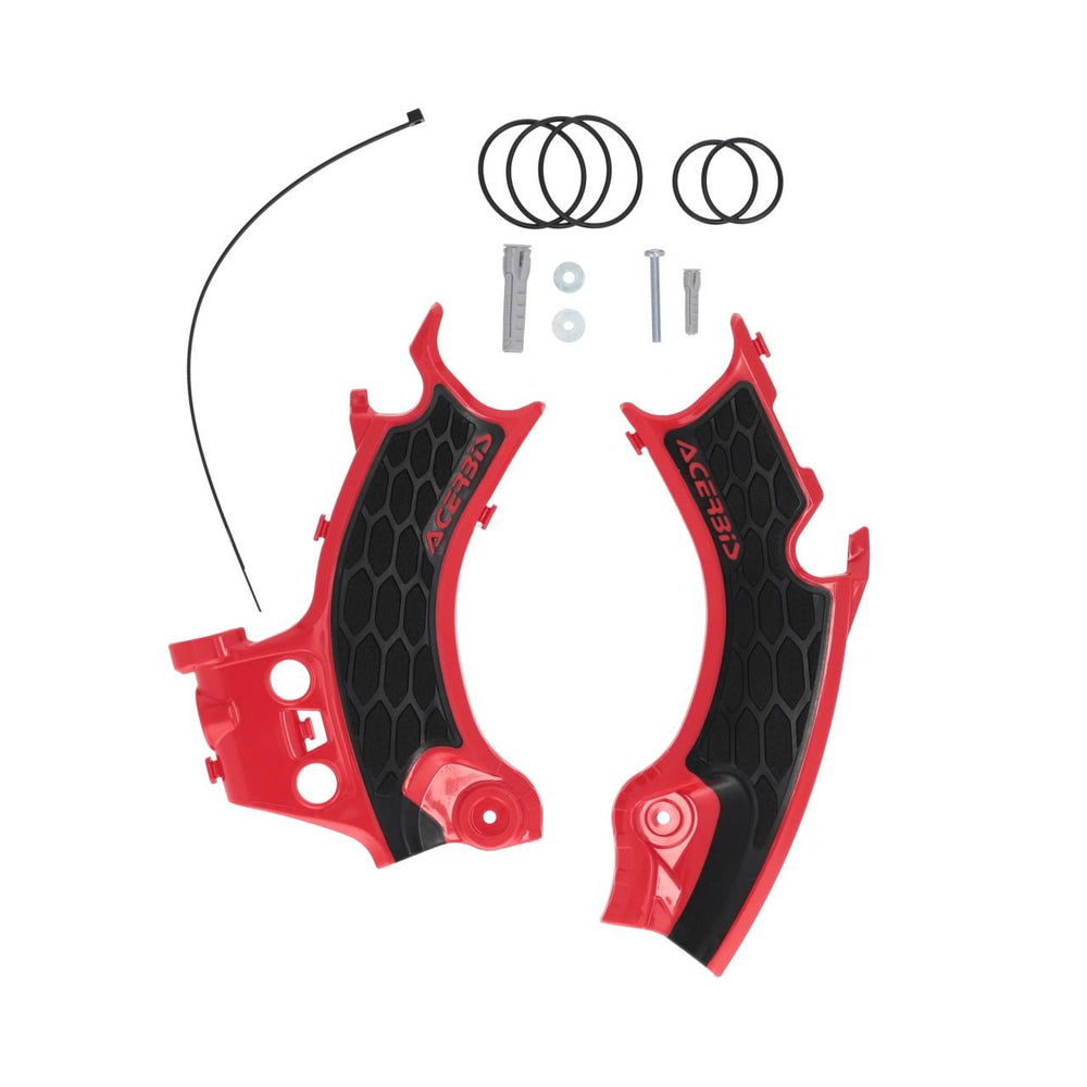 Acerbis X-Grip Frame Guards For Honda CRF250R & CRF450R 2025 - Red Black