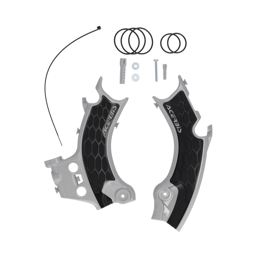 Acerbis X-Grip Frame Guards For Honda CRF250R & CRF450R 2025 - Silver Black