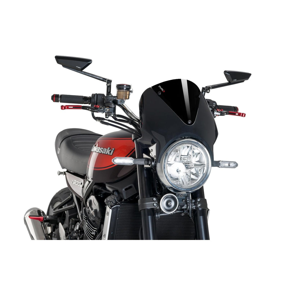 Puig Black Fairing With Vision Screen For Kawasaki Z900 RS 2018-2025 - Black