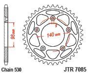 JT Induction Hardened Sprocket For Harley Davidson RA 1250 ABS 2021-2024 Rear - Black/Zinc