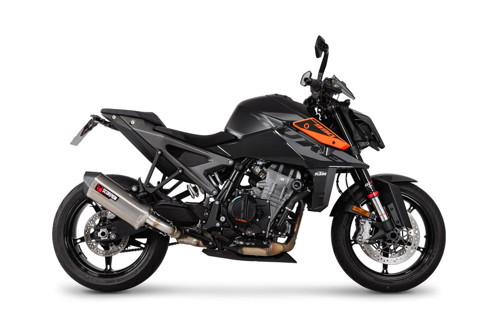 Scorpion Serket Parallel Slip-On  Titanium For KTM 990 Duke 2024-2025