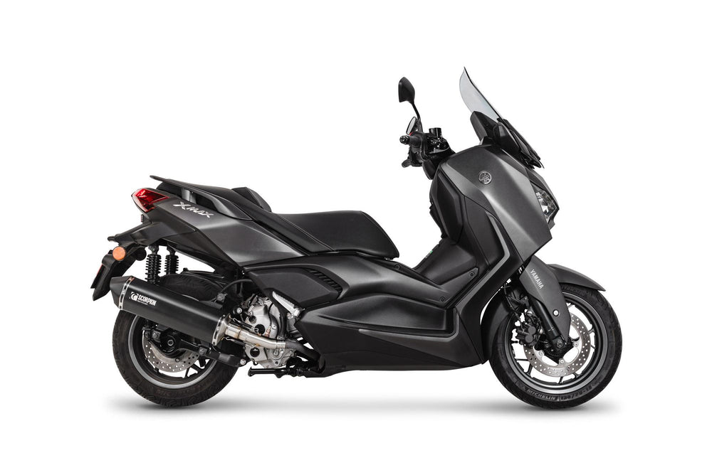 Scorpion Serket Parallel Slip-On Black Ceramic For Yamaha X-Max 300 Euro 5 2021-2024