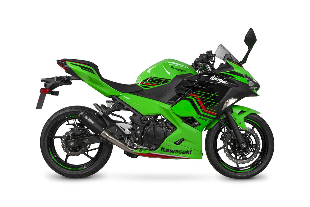 Scorpion Red Power Race System Black Ceramic For Kawasaki Ninja 400 2018-2024