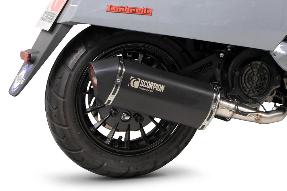 Scorpion Serket Parallel Full System Black Ceramic For Lambretta V125 Special 2021-2025