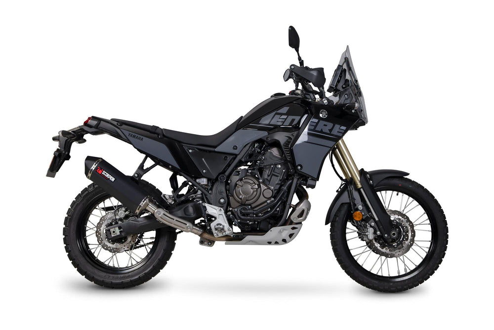 Scorpion Serket Parallel Slip-On Black Ceramic For Yamaha Tenere 700 2021-2025