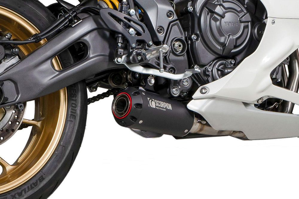 Scorpion Red Power Full System Black Ceramic For Yamaha YZF R7 2021-2024