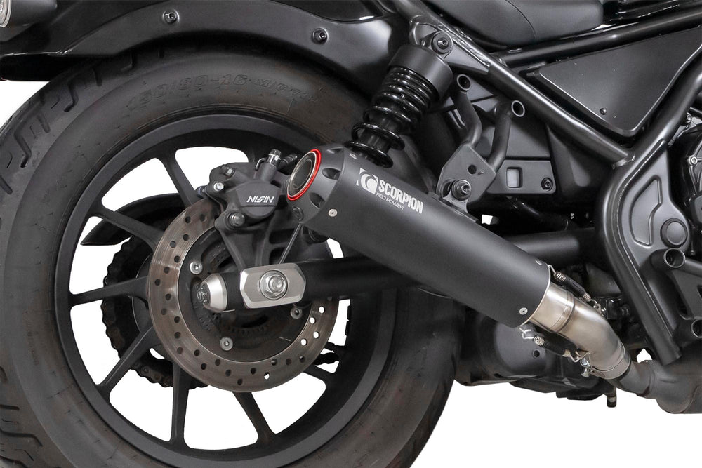 Scorpion Red Power Slip-On Black Ceramic For Honda CMX500 2020-2025