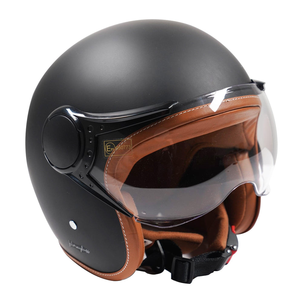 Axor Jet Open Face Helmet - Matt Black / Brown