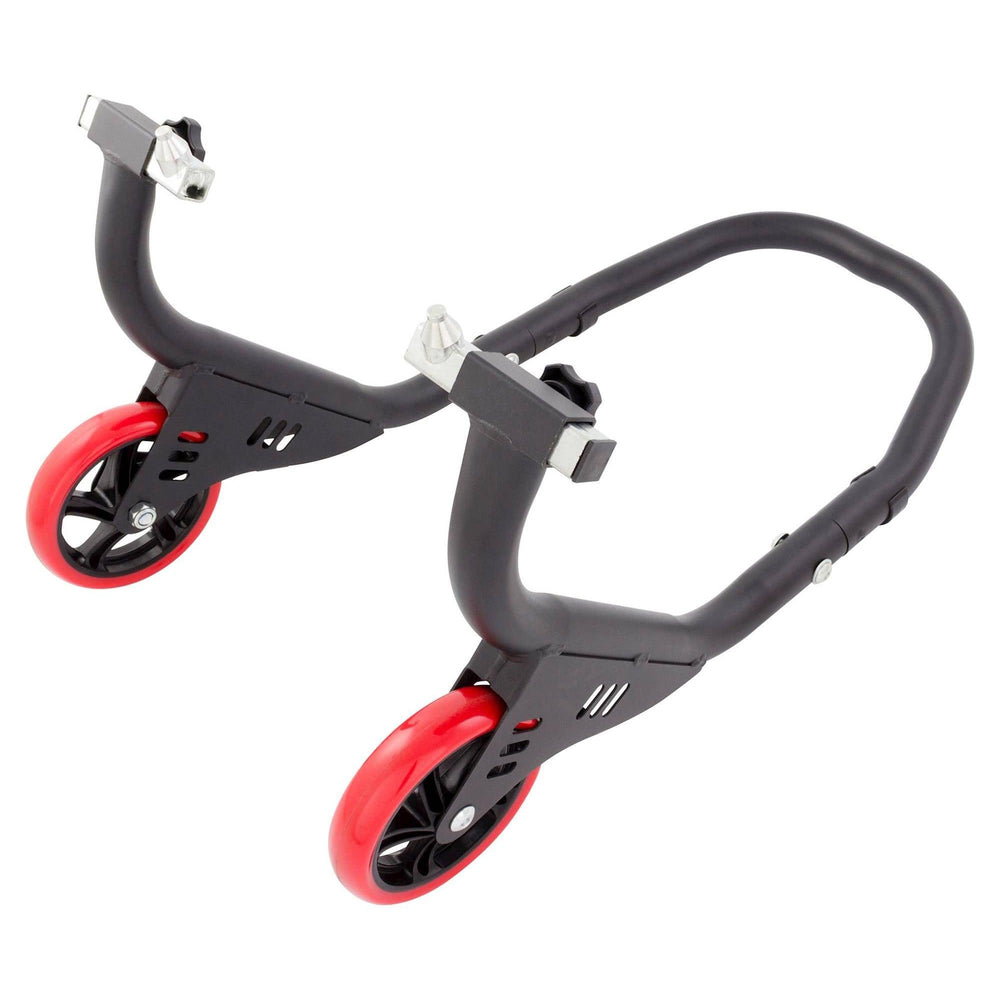 BikeTek Elite Pro Front Paddock Stand With Wheels - Matt Black