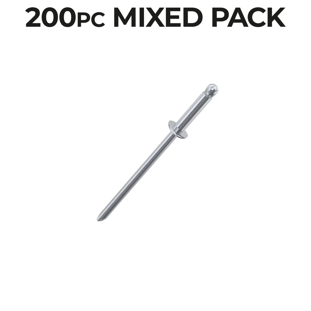 Bike It Mixed Sizes Rivet Pack 200pcs