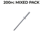 Bike It Mixed Sizes Rivet Pack 200pcs
