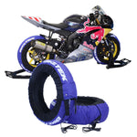 BikeTek Tyre Warmer Set For 120/70-17" Front & 200/55-17" Rear With EU 2 Pin Plug - Blue