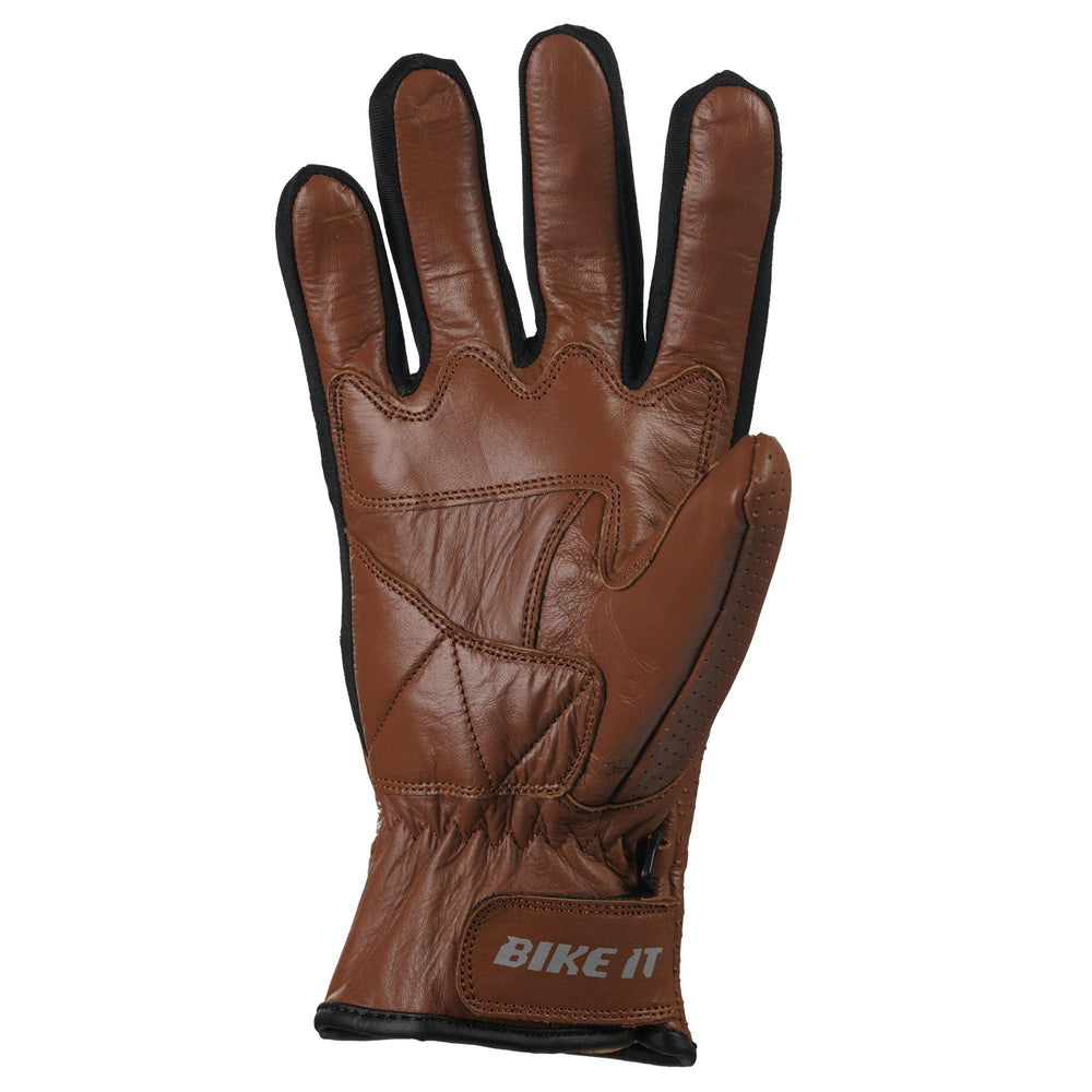 Bike It  Cruiser Gloves Air CGA Brown Leather Motorcycle Gloves