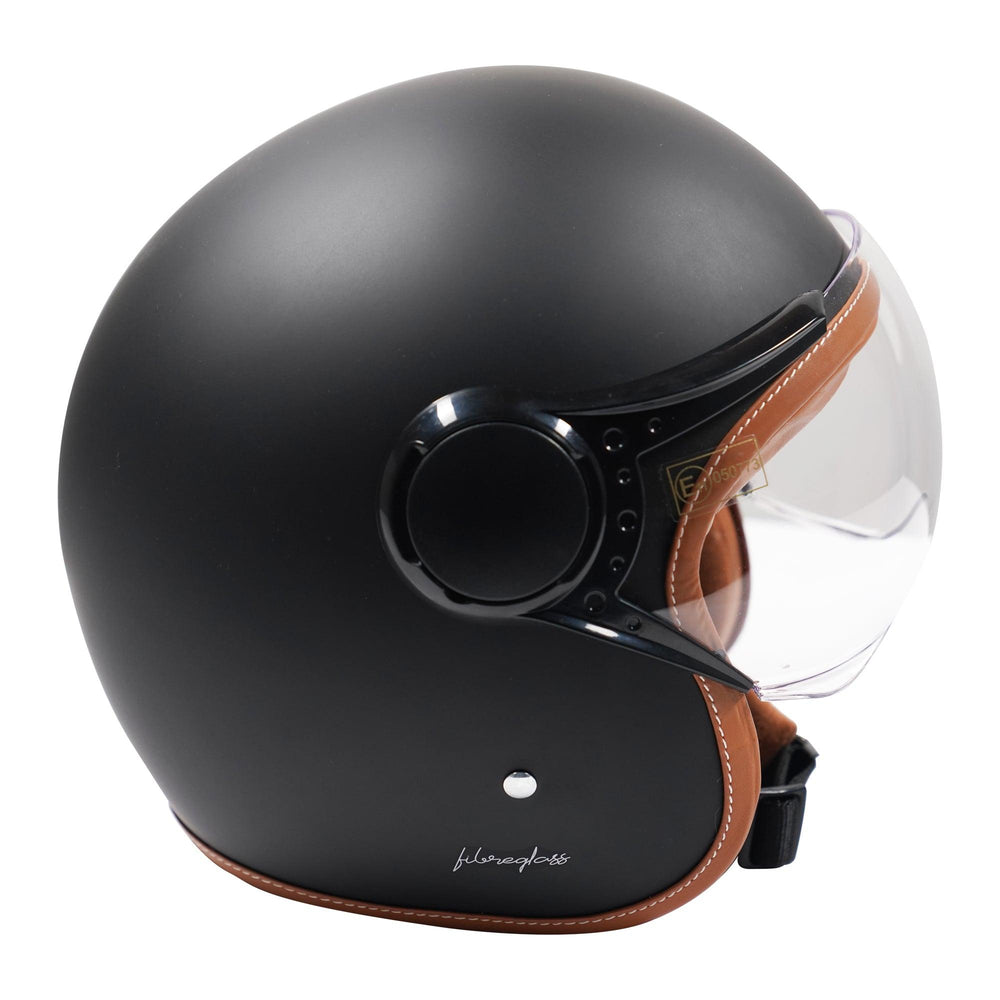 Axor Jet Open Face Helmet - Matt Black / Brown